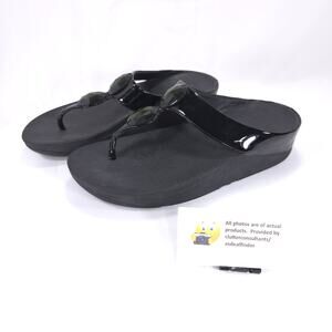 FitFlop Casual Thong Sandals Womens Size 7 B38-001 Black